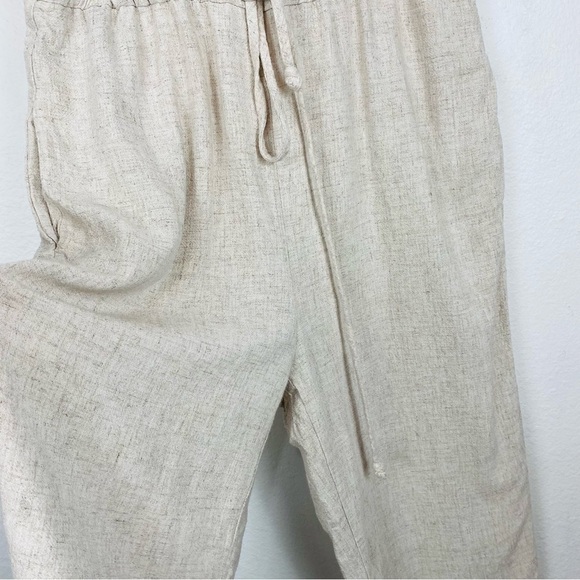 DREW For Anthropologie Oat Tan Linen Blend Jumpsuit Small - Picture 5 of 13